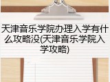 天津音乐学院办理入学有什么攻略没(天津音乐学院入学攻略)