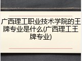 广西理工职业技术学院的王牌专业是什么(广西理工王牌专业)