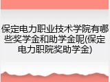 保定电力职业技术学院有哪些奖学金和助学金呢(保定电力职院奖助学金)