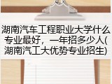 湖南汽车工程职业大学什么专业最好，一年招多少人(湖南汽工大优势专业招生)