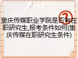重庆传媒职业学院是否有在职研究生,报考条件如何(重庆传媒在职研究生条件)