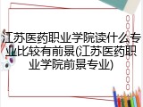 江苏医药职业学院读什么专业比较有前景(江苏医药职业学院前景专业)