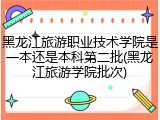 黑龙江旅游职业技术学院是一本还是本科第二批(黑龙江旅游学院批次)