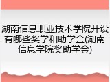 湖南信息职业技术学院开设有哪些奖学和助学金(湖南信息学院奖助学金)