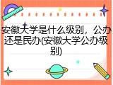 安徽大学是什么级别，公办还是民办(安徽大学公办级别)