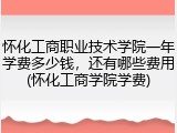 怀化工商职业技术学院一年学费多少钱，还有哪些费用(怀化工商学院学费)