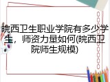 皖西卫生职业学院有多少学生，师资力量如何(皖西卫院师生规模)