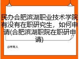 民办合肥滨湖职业技术学院有没有在职研究生，如何申请(合肥滨湖职院在职研申请)
