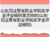 山东司法警官职业学院奖学金评定细则是怎样的(山东司法警官职业学院奖学金评定细则)