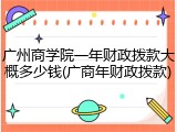 广州商学院一年财政拨款大概多少钱(广商年财政拨款)