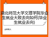 湖北师范大学文理学院毕业生就业大致去向如何(毕业生就业去向)