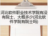 河北软件职业技术学院有没有院士，大概多少(河北软件学院有院士吗)