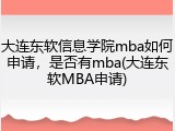 大连东软信息学院mba如何申请，是否有mba(大连东软MBA申请)