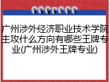 广州涉外经济职业技术学院主攻什么方向有哪些王牌专业(广州涉外王牌专业)