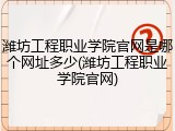 潍坊工程职业学院官网是哪个网址多少(潍坊工程职业学院官网)