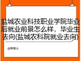 盐城农业科技职业学院毕业后就业前景怎么样，毕业生去向(盐城农科院就业去向)