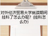 对外经济贸易大学就读期间挂科了怎么办呢？(挂科怎么办)
