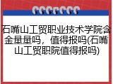 石嘴山工贸职业技术学院含金量量吗，值得报吗(石嘴山工贸职院值得报吗)