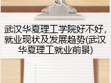 武汉华夏理工学院好不好，就业现状及发展趋势(武汉华夏理工就业前景)