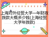 上海对外经贸大学一年财政拨款大概多少钱(上海经贸大学年拨款)