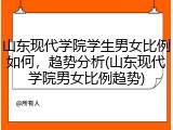 山东现代学院学生男女比例如何，趋势分析(山东现代学院男女比例趋势)