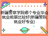 新疆警察学院哪个专业毕业就业前景比较好(新疆警院就业好专业)