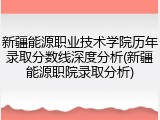 新疆能源职业技术学院历年录取分数线深度分析(新疆能源职院录取分析)