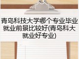 青岛科技大学哪个专业毕业就业前景比较好(青岛科大就业好专业)