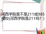 河西学院是不是211或985高校(河西学院是211吗？)