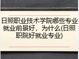 日照职业技术学院哪些专业就业前景好，为什么(日照职院好就业专业)