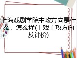 上海戏剧学院主攻方向是什么，怎么样(上戏主攻方向及评价)