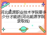 河北能源职业技术学院要多少分才能进(河北能源学院录取线)