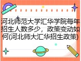 河北师范大学汇华学院每年招生人数多少，政策变动如何(河北师大汇华招生政策)