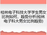 桂林电子科技大学学生男女比例如何，趋势分析(桂林电子科大男女比例趋势)