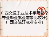 广西交通职业技术学院哪个专业毕业就业前景比较好(广西交院好就业专业)