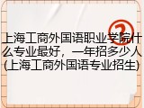 上海工商外国语职业学院什么专业最好，一年招多少人(上海工商外国语专业招生)