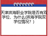天津滨海职业学院是否有双学位，为什么(滨海学院双学位情况？)