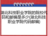 湖北科技职业学院的院校代码和邮编是多少(湖北科技职业学院代码邮编)