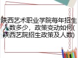 陕西艺术职业学院每年招生人数多少，政策变动如何(陕西艺院招生政策及人数)