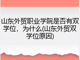 山东外贸职业学院是否有双学位，为什么(山东外贸双学位原因)