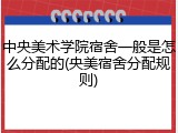 中央美术学院宿舍一般是怎么分配的(央美宿舍分配规则)