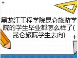 黑龙江工程学院昆仑旅游学院的学生毕业都怎么样了(昆仑旅院学生去向)