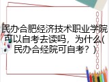 民办合肥经济技术职业学院可以自考去读吗，为什么(民办合经院可自考？)