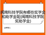 闽南科技学院有哪些奖学金和助学金呢(闽南科技学院奖助学金)