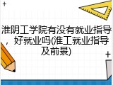 淮阴工学院有没有就业指导，好就业吗(淮工就业指导及前景)