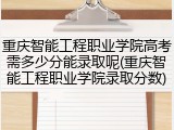 重庆智能工程职业学院高考需多少分能录取呢(重庆智能工程职业学院录取分数)