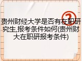 贵州财经大学是否有在职研究生,报考条件如何(贵州财大在职研报考条件)
