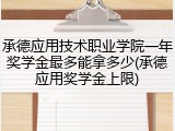 承德应用技术职业学院一年奖学金最多能拿多少(承德应用奖学金上限)