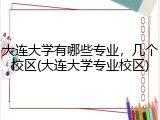 大连大学有哪些专业，几个校区(大连大学专业校区)