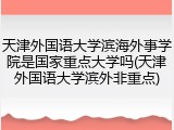 天津外国语大学滨海外事学院是国家重点大学吗(天津外国语大学滨外非重点)